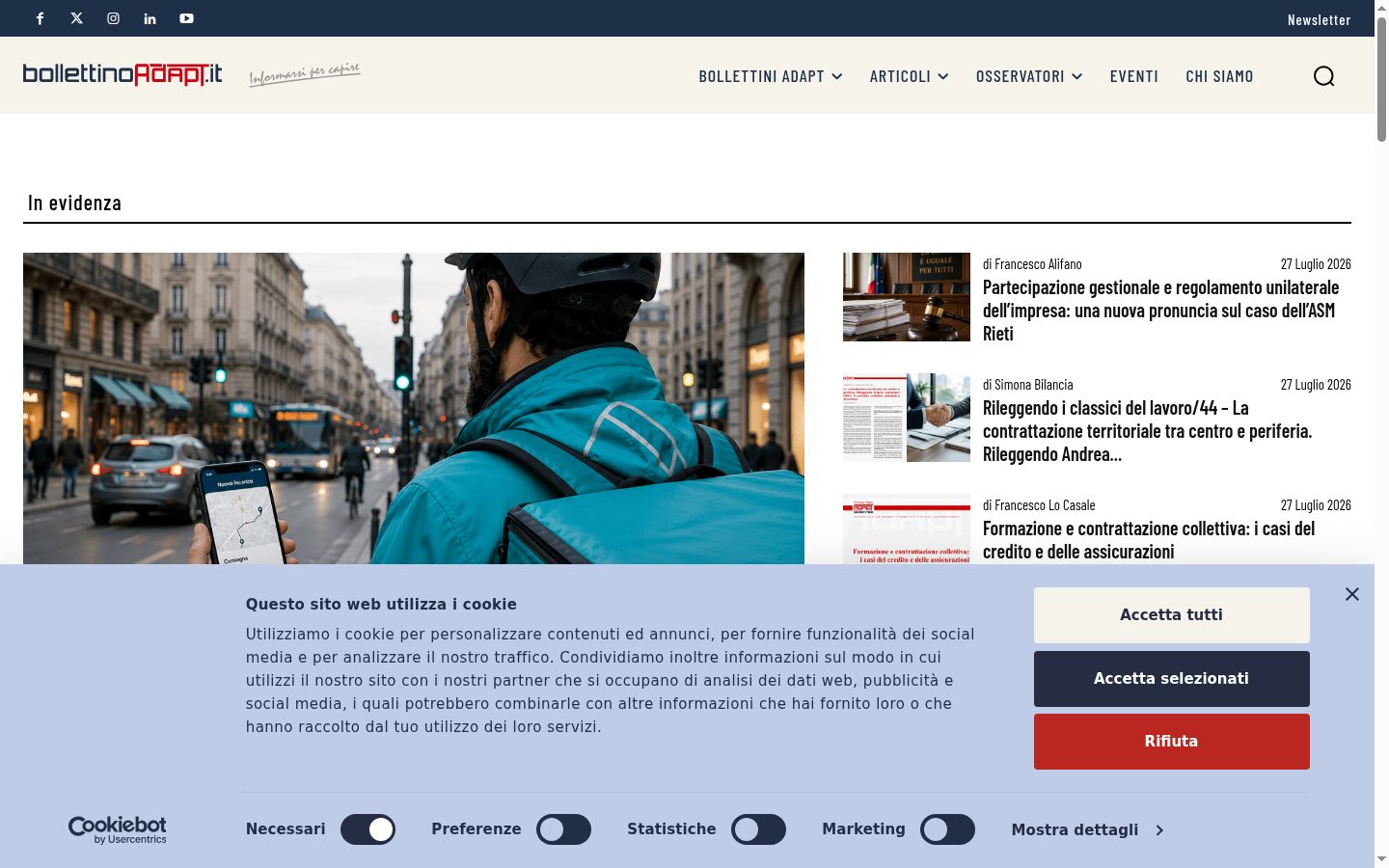 Screenshot des Einwilligungsbanners vor jeglicher Interaktion
