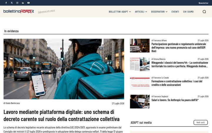 Screenshot of bollettinoadapt.it