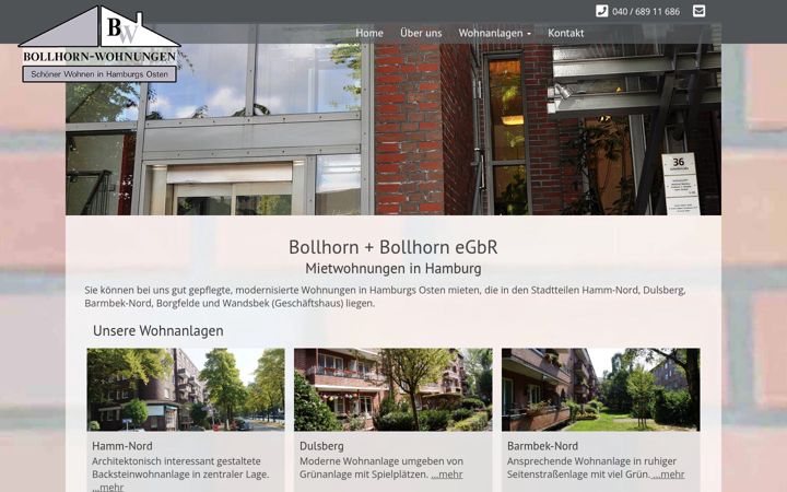 Screenshot of bollhorn-wohnungen.de