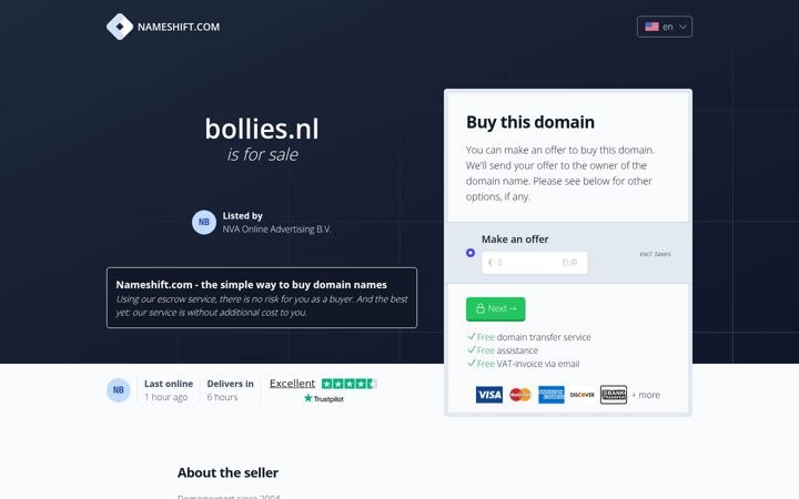 Screenshot of bollies.nl