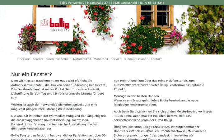 Screenshot of bollig-fensterbau.eu