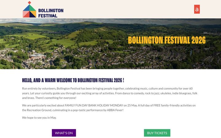 Screenshot of bollingtonfestival.org.uk