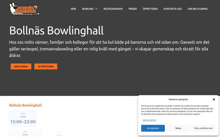 Screenshot ta' bollnasbowling.se