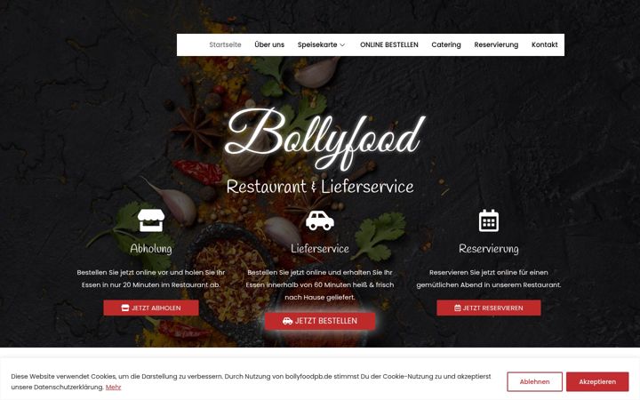 Screenshot von bollyfoodpb.de
