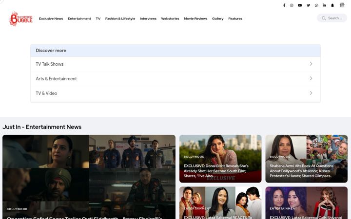 Screenshot of bollywoodbubble.com