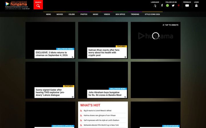 Screenshot of bollywoodhungama.in