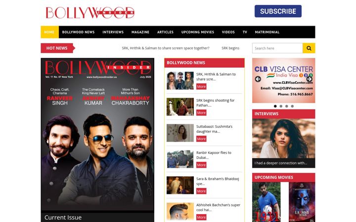 Screenshot of bollywoodinsider.us