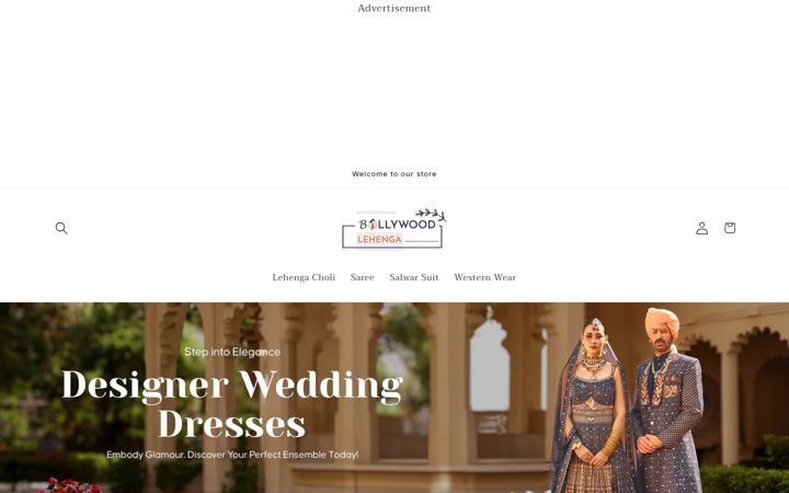 Screenshot of bollywoodlehenga.com