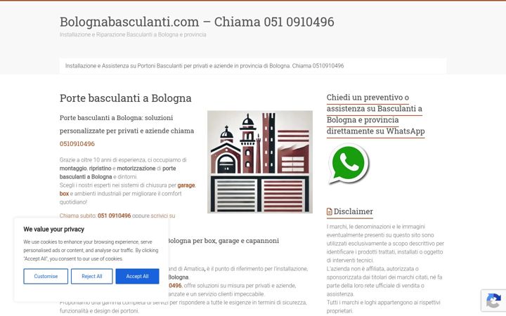 Screenshot of bolognabasculanti.com