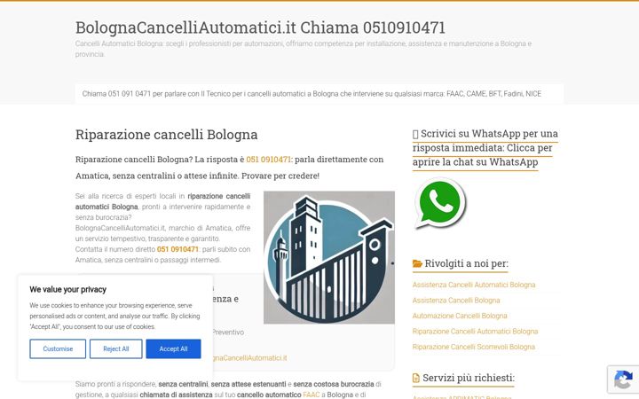 Screenshot του bolognacancelliautomatici.it