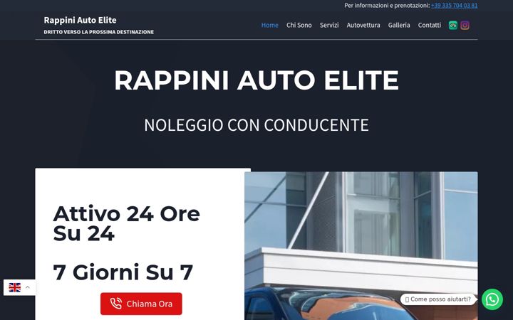 Screenshot of bolognachauffeur.com