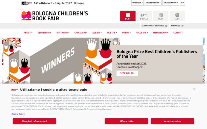 Screenshot of bolognachildrensbookfair.com