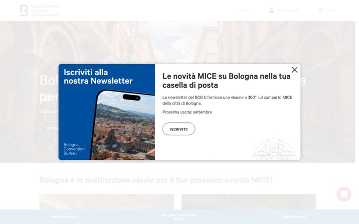 Screenshot of bolognaconventionbureau.it