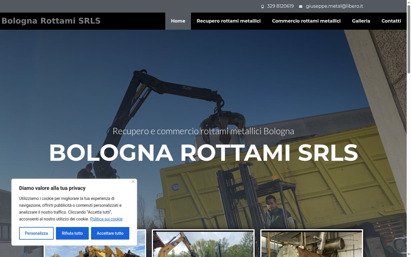 Screenshot del banner di consenso mostrato prima di qualsiasi interazione