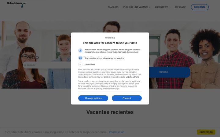 Screenshot of bolsadetrabajo.com