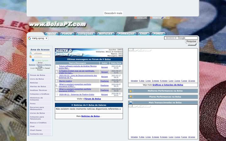 Captură de ecran a bolsapt.com