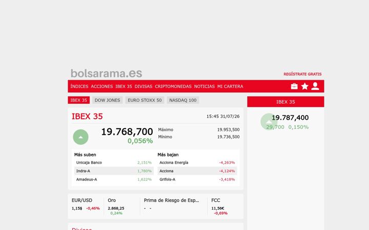 Screenshot stránky bolsarama.es