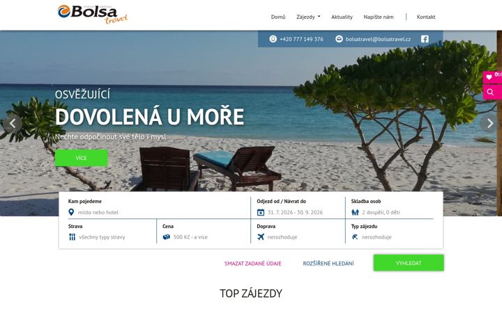 Screenshot stránky bolsatravel.cz