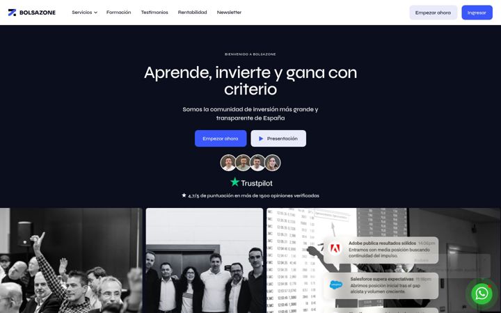 Screenshot of bolsazone.com
