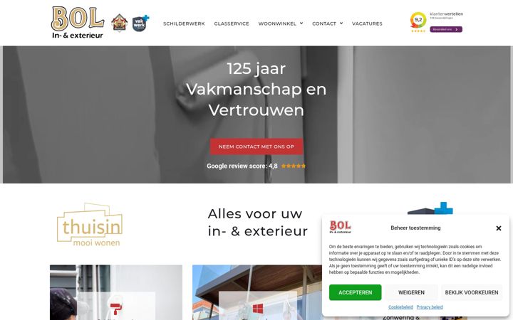 Screenshot of bolschildersbedrijf.nl