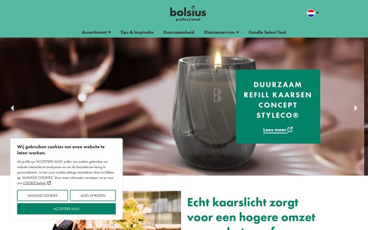 Screenshot of bolsiusprofessional.nl