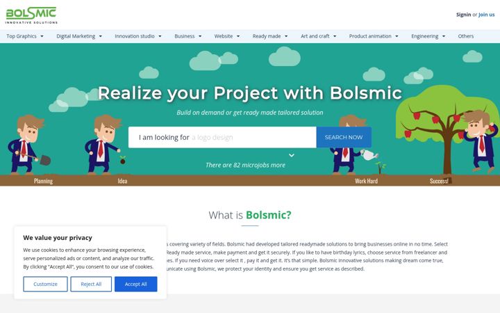 Screenshot of bolsmic.com