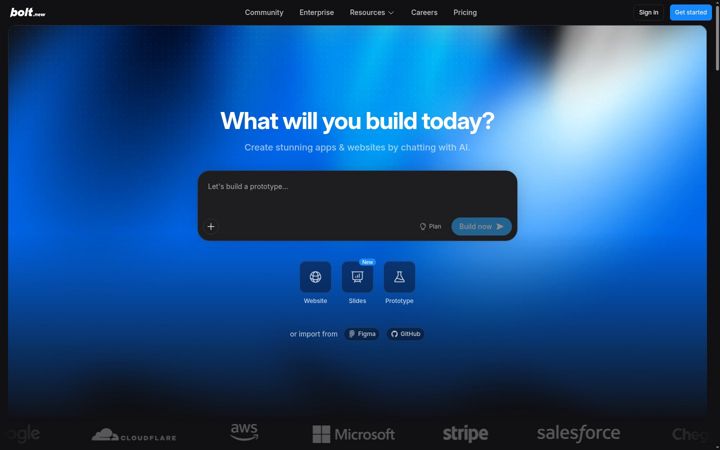 Screenshot of bolt.new