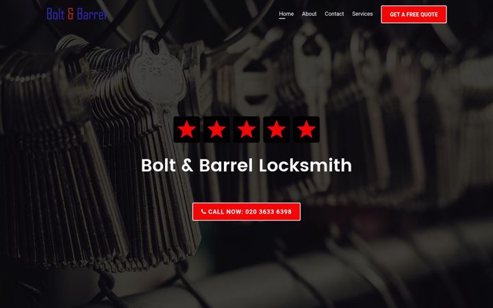 Screenshot of boltandbarrellocksmith.co.uk