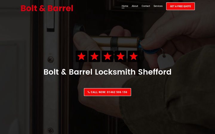 Screenshot of boltandbarrellocksmithshefford.co.uk