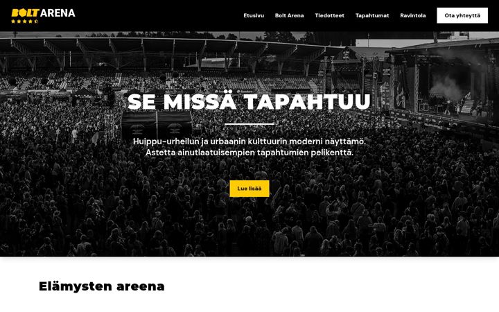 Screenshot of boltarena.fi