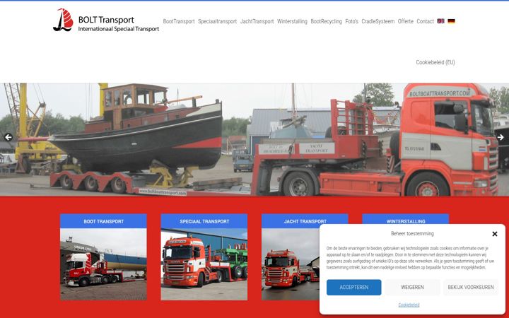 Screenshot of boltboattransport.com