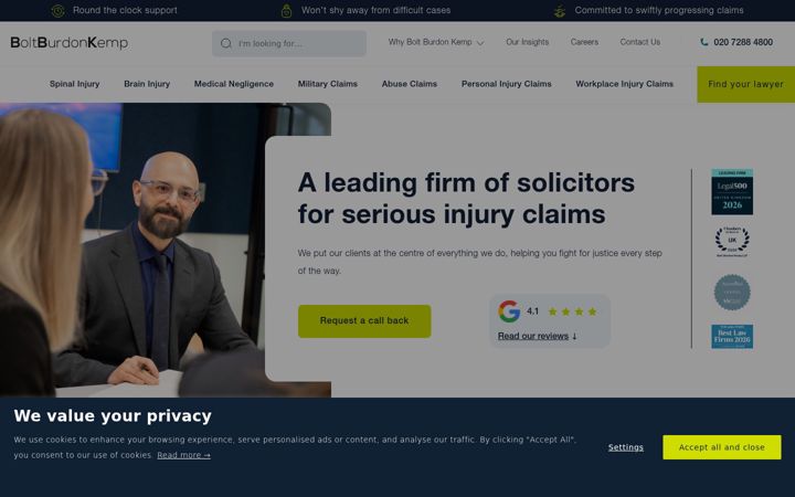 Screenshot of boltburdonkemp.co.uk