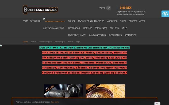 Screenshot of boltelageret.dk