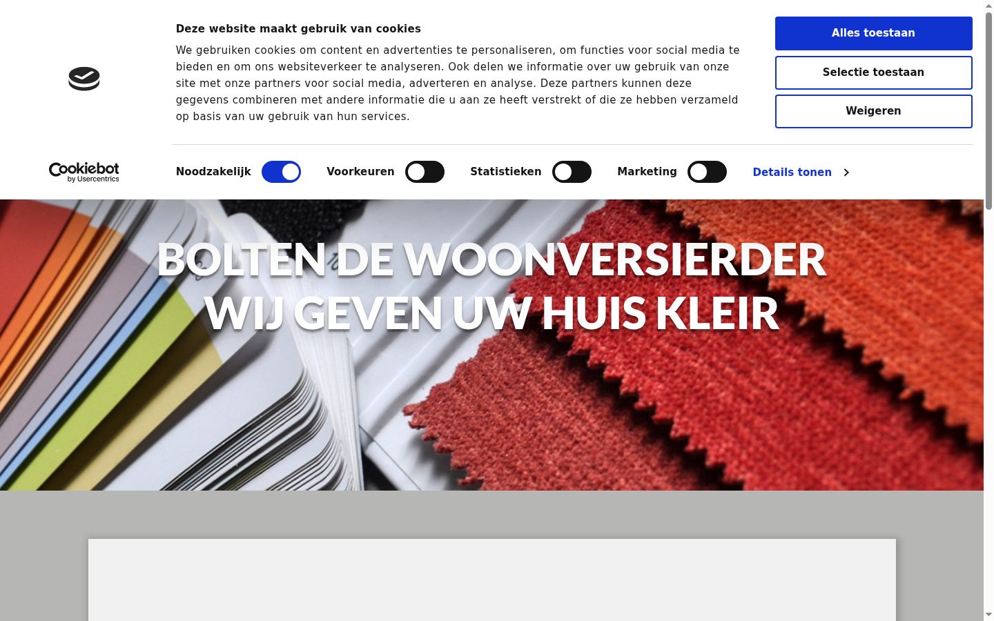 Screenshot del banner di consenso mostrato prima di qualsiasi interazione