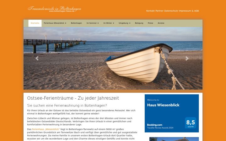 Screenshot of boltenhagen-fewos.de