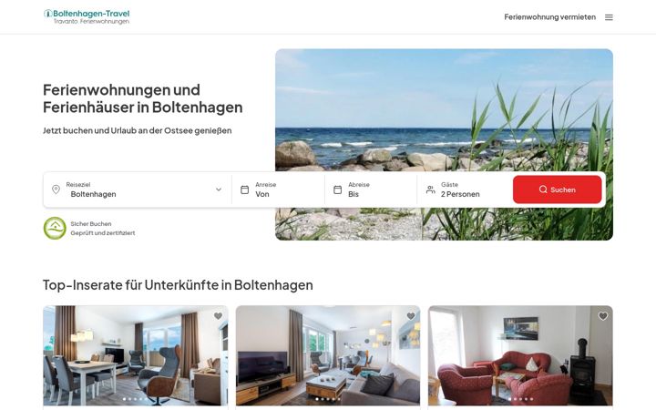 Screenshot of boltenhagen-travel.de