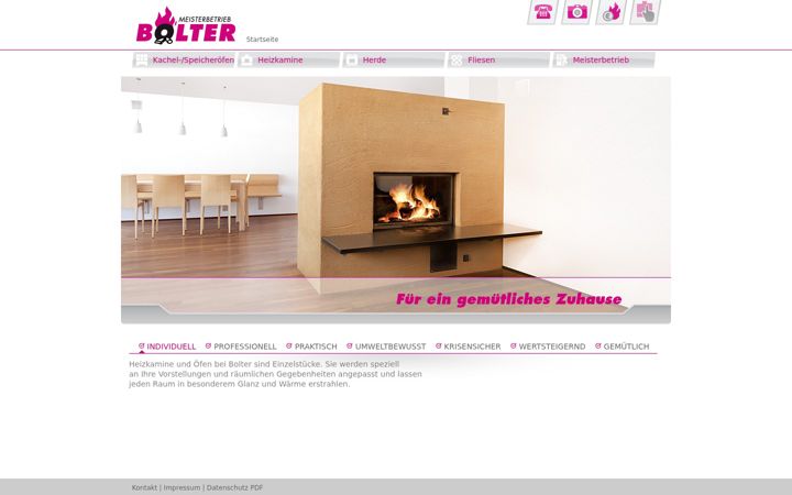 Screenshot of bolter-ofenbau.at