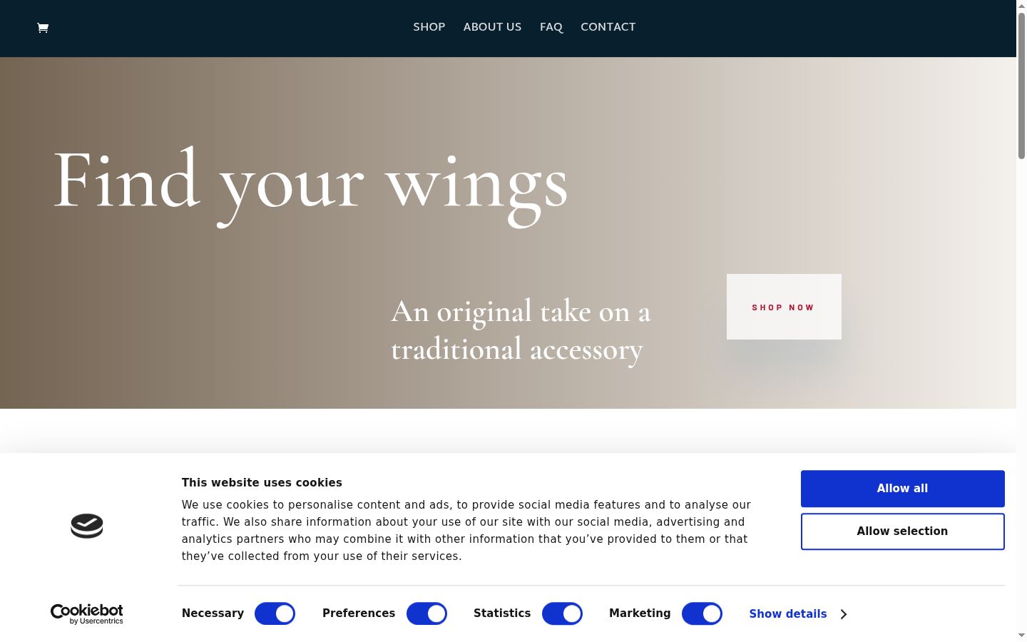 Screenshot of the consent banner shown before any interaction