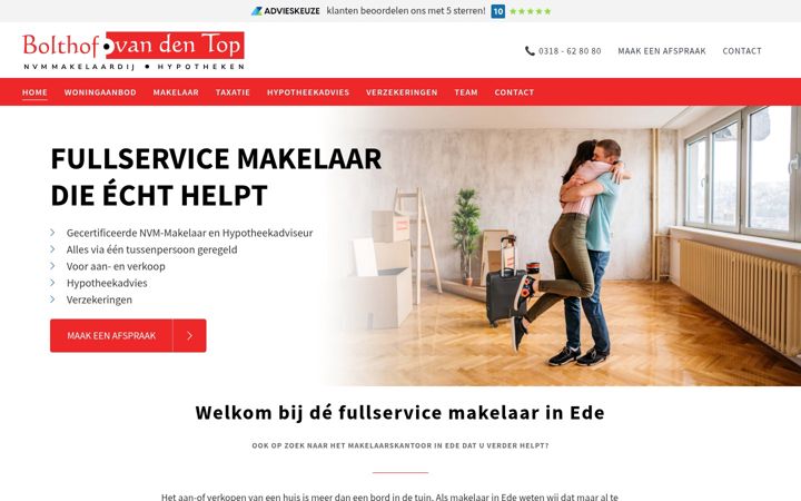 Snimka zaslona za bolthofvandentop.nl