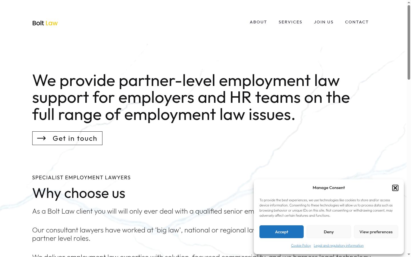 Screenshot del banner di consenso mostrato prima di qualsiasi interazione
