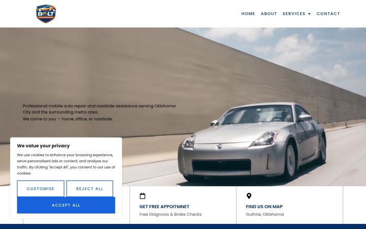 Screenshot of boltmobilemechanics.com