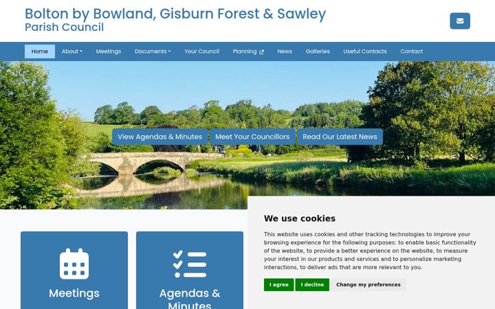 Screenshot of boltonbybowland-gisburnforest-sawley-pc.org.uk