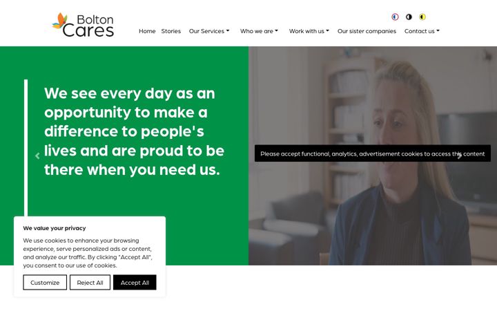 Ekrano kopija boltoncares.org.uk