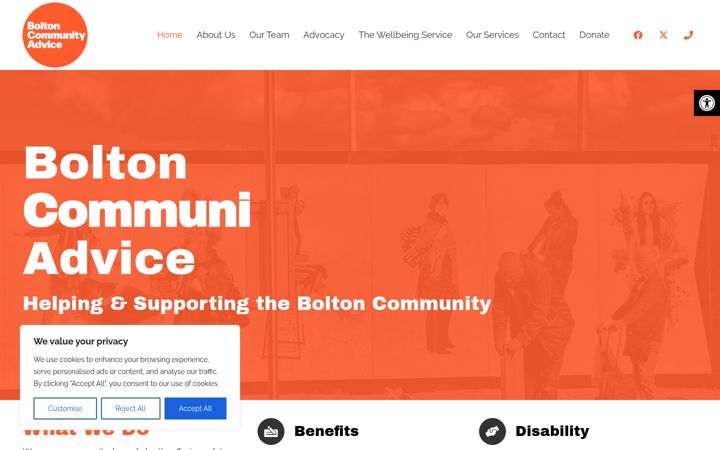 Ekrano kopija boltoncommunityadvice.org