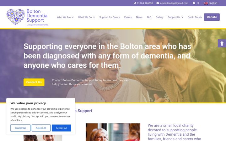 Ekrano kopija boltondementiasupport.org.uk