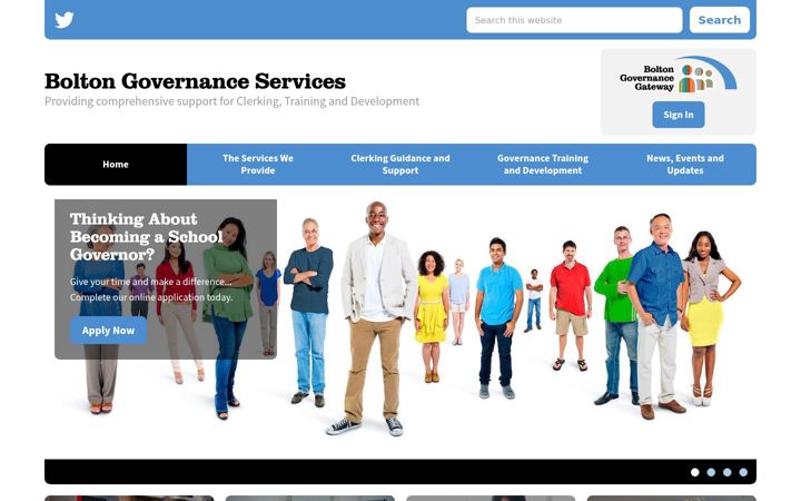 Screenshot of boltongovernanceservices.org.uk