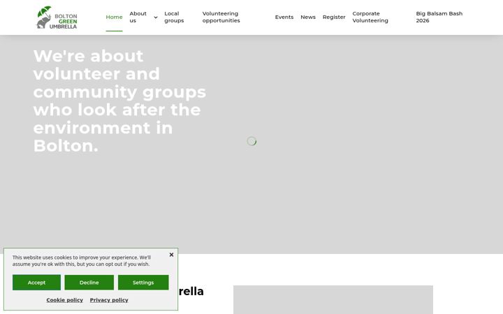 Screenshot of boltongreenumbrella.org.uk