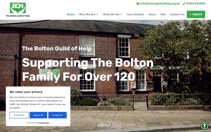 Screenshot of boltonguildofhelp.org.uk