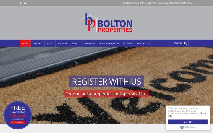 Screenshot of boltonproperties.co.uk
