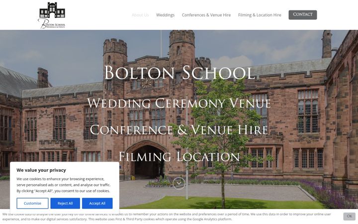 Screenshot of boltonschoolevents.com